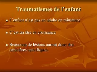 traumatismes de l enfant