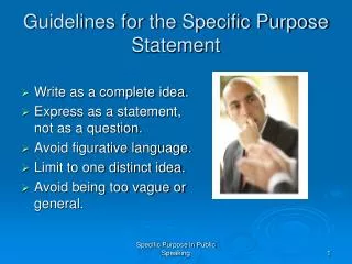 Guidelines for the Specific Purpose Statement