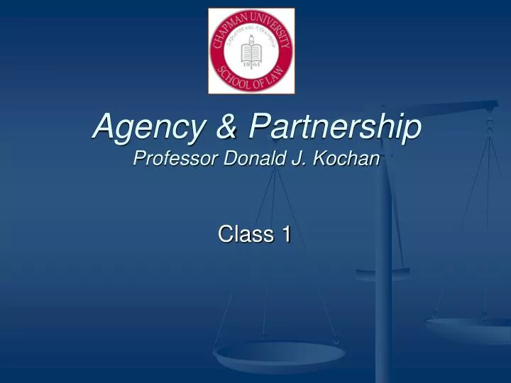 agency partnership professor donald j kochan