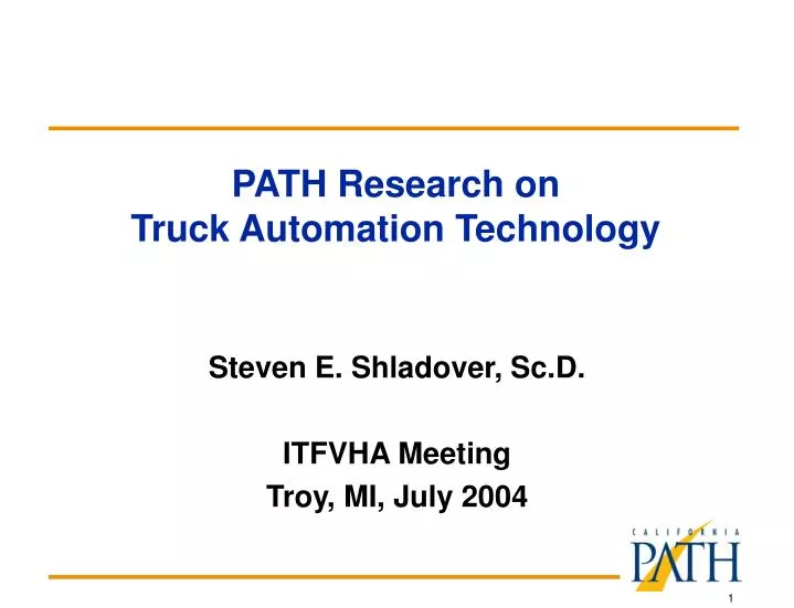 path research on truck automation technology