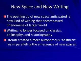 New Space and New Writing