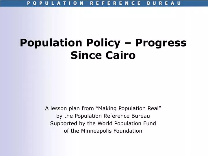 population policy progress since cairo