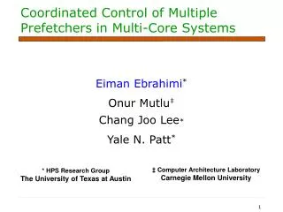 Coordinated Control of Multiple Prefetchers in Multi-Core Systems