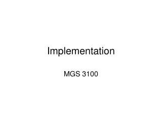 Implementation