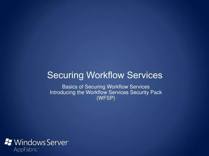 securing workflow services