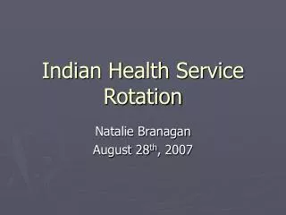 Indian Health Service Rotation