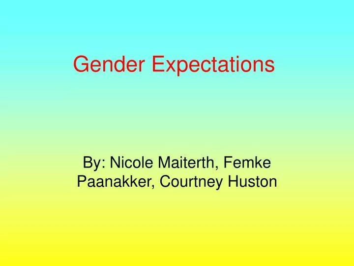 gender expectations