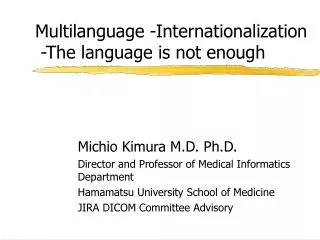Multilanguage -Internationalization -The language is not enough