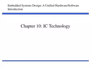 Chapter 10: IC Technology