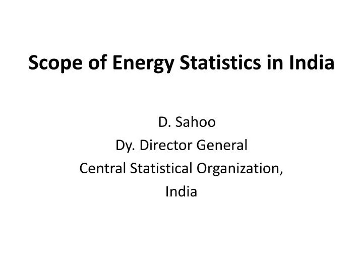 scope of energy statistics in india