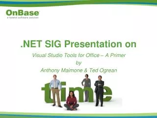.NET SIG Presentation on