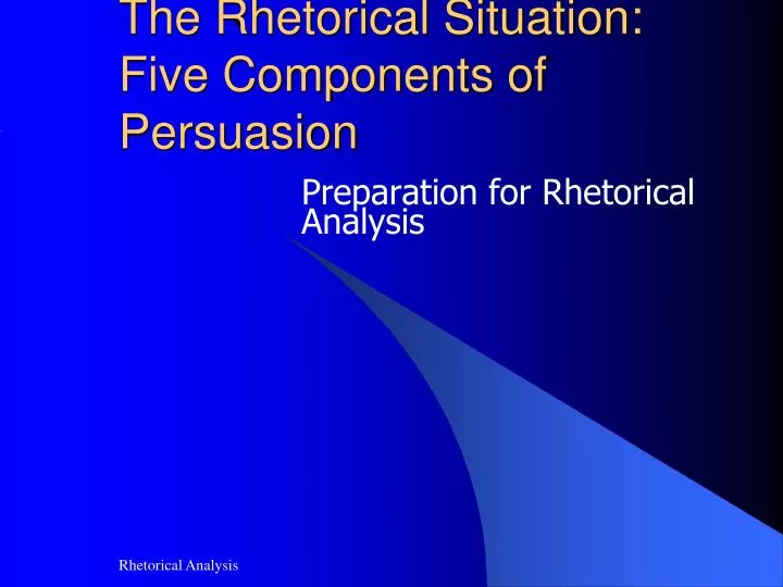 the rhetorical situation five components of persuasion