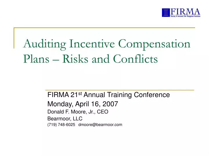 auditing incentive compensation plans risks and conflicts