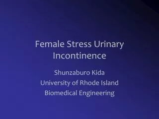 Female Stress Urinary Incontinence