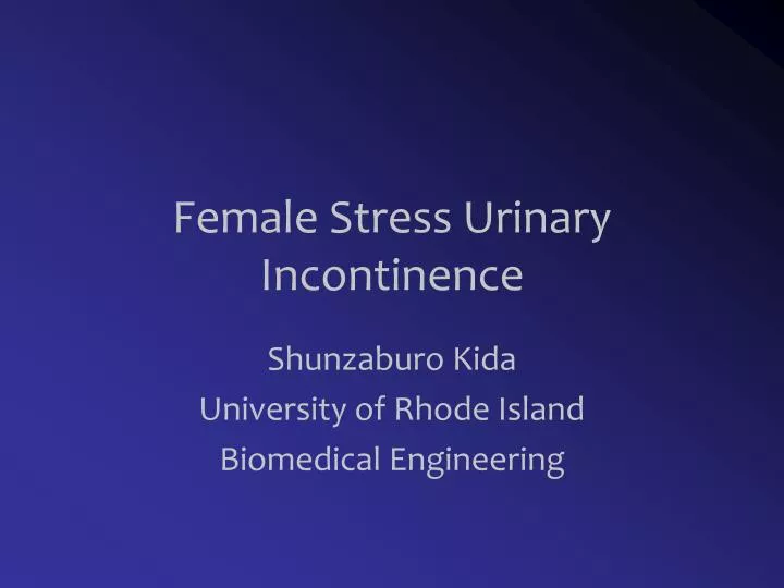 female stress urinary incontinence