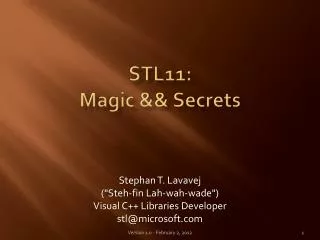 STL11: Magic &amp;&amp; Secrets