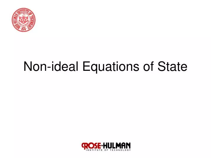 non ideal equations of state