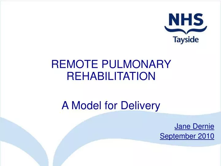 remote pulmonary rehabilitation a model for delivery