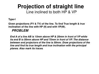 Projection of straight line