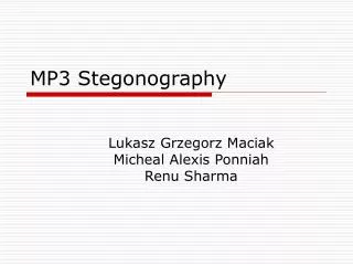 MP3 Stegonography