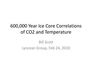 600,000 Year Ice Core Correlations of CO2 and Temperature