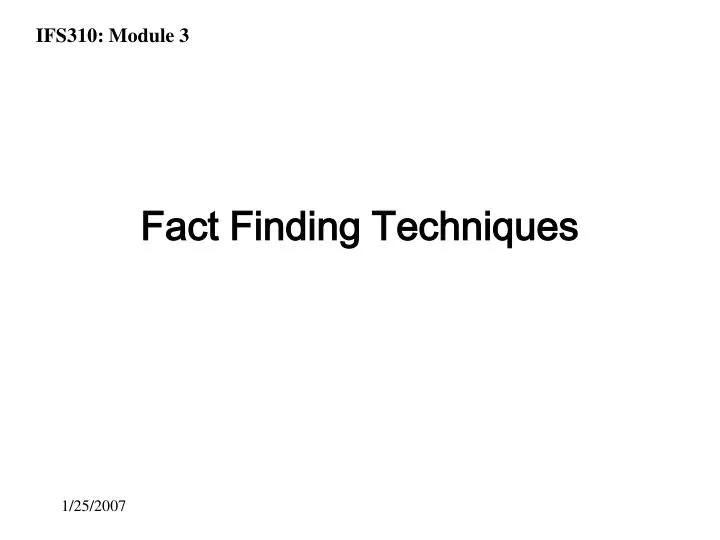 fact finding techniques