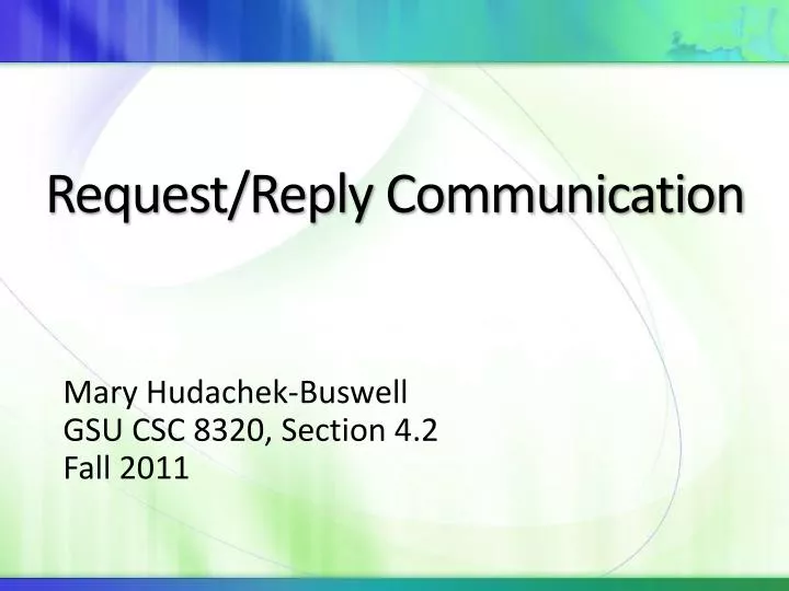 request reply communication