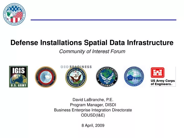 defense installations spatial data infrastructure community of interest forum