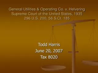 General Utilities &amp; Operating Co. v. Helvering Supreme Court of the United States, 1935 296 U.S. 200, 56 S.Ct. 185