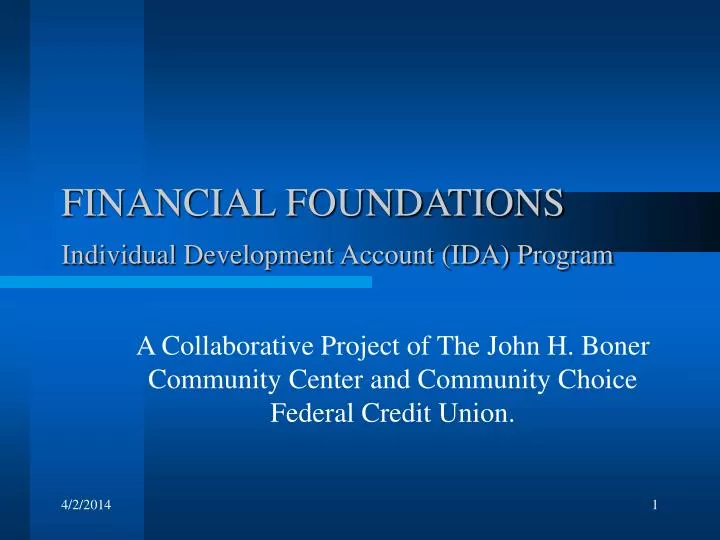 financial foundations individual development account ida program