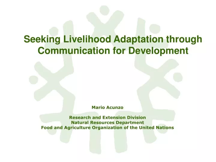 seeking livelihood adaptation through communication for development