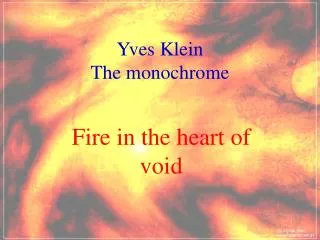 Yves Klein The monochrome