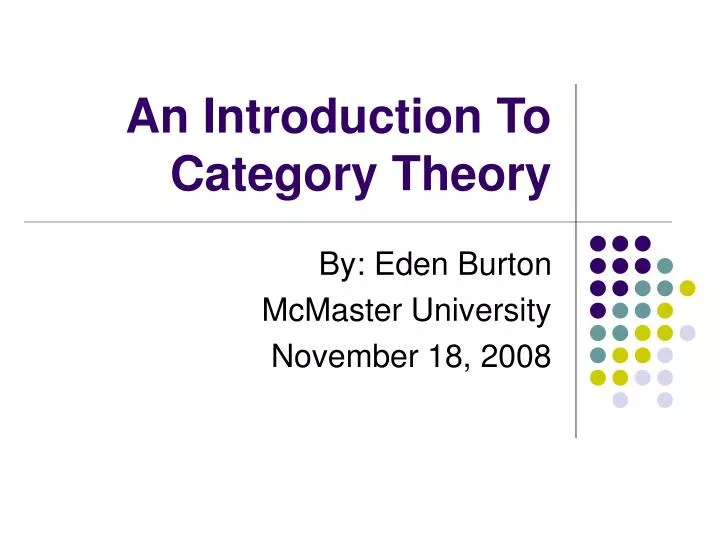 an introduction to category theory