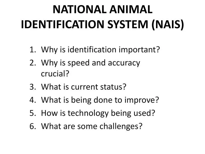 national animal identification system nais