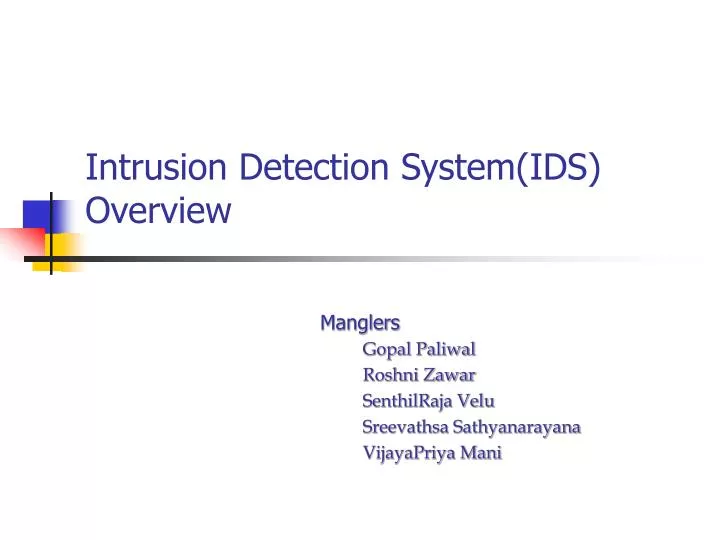 intrusion detection system ids overview