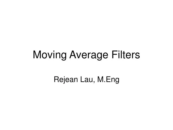 moving average filters