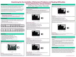 Examining the Co-morbidity of Behavioral Problems and Reading Difficulties Among Elementary School Children