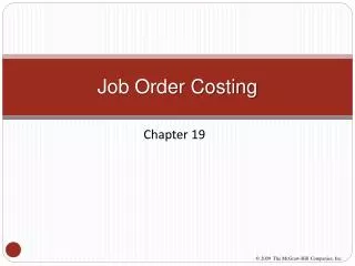 Job Order Costing