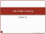 Job Order Costing