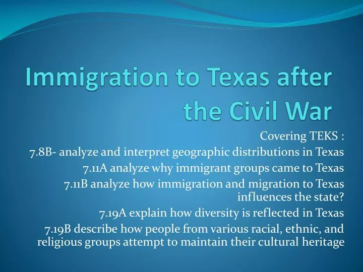 immigration to texas after the civil war