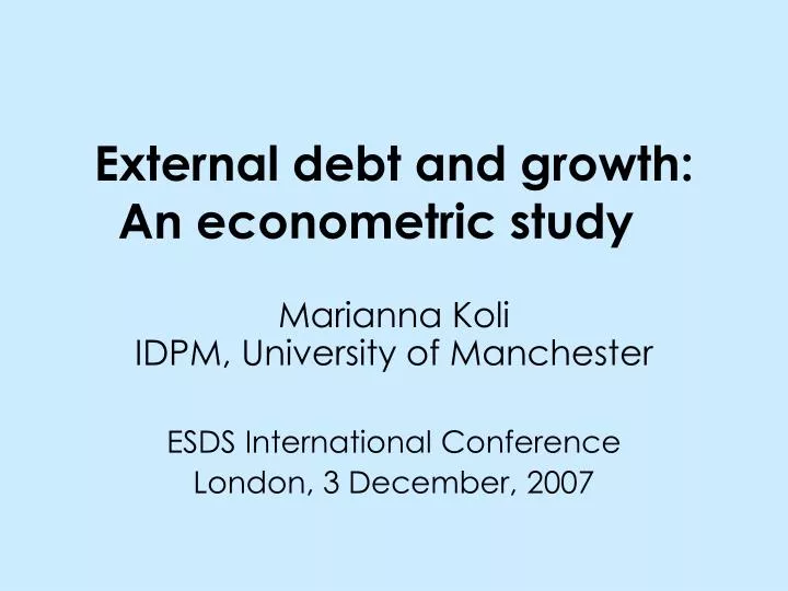 external debt and growth an econometric study