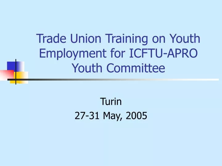 trade union training on youth employment for icftu apro youth committee