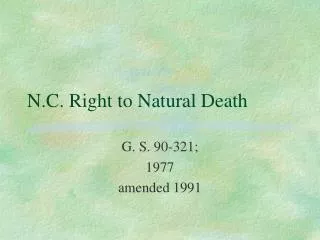 N.C. Right to Natural Death
