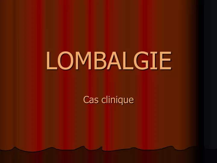 lombalgie