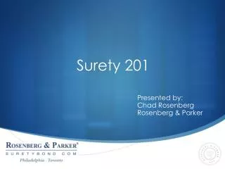 Surety 201
