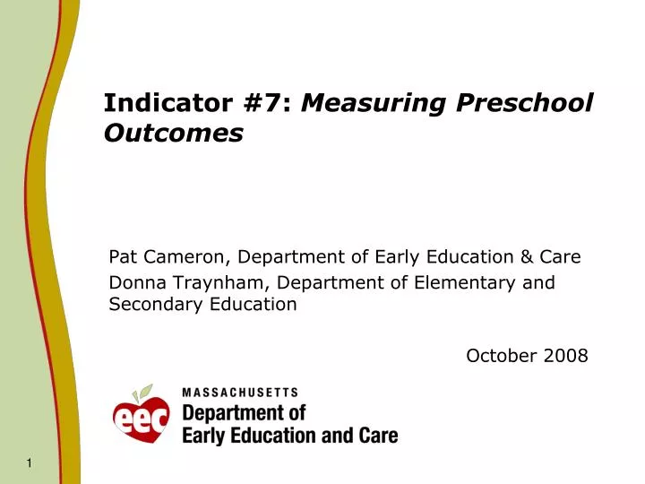 indicator 7 measuring preschool outcomes