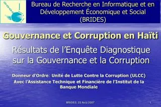 Gouvernance et Corruption en Haïti
