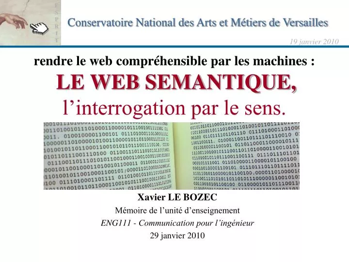 rendre le web compr hensible par les machines le web semantique l interrogation par le sens