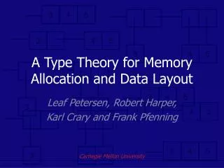A Type Theory for Memory Allocation and Data Layout