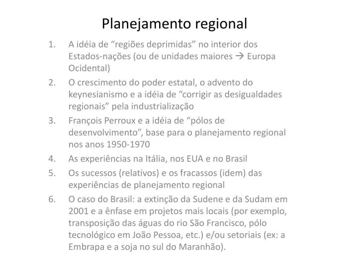 planejamento regional